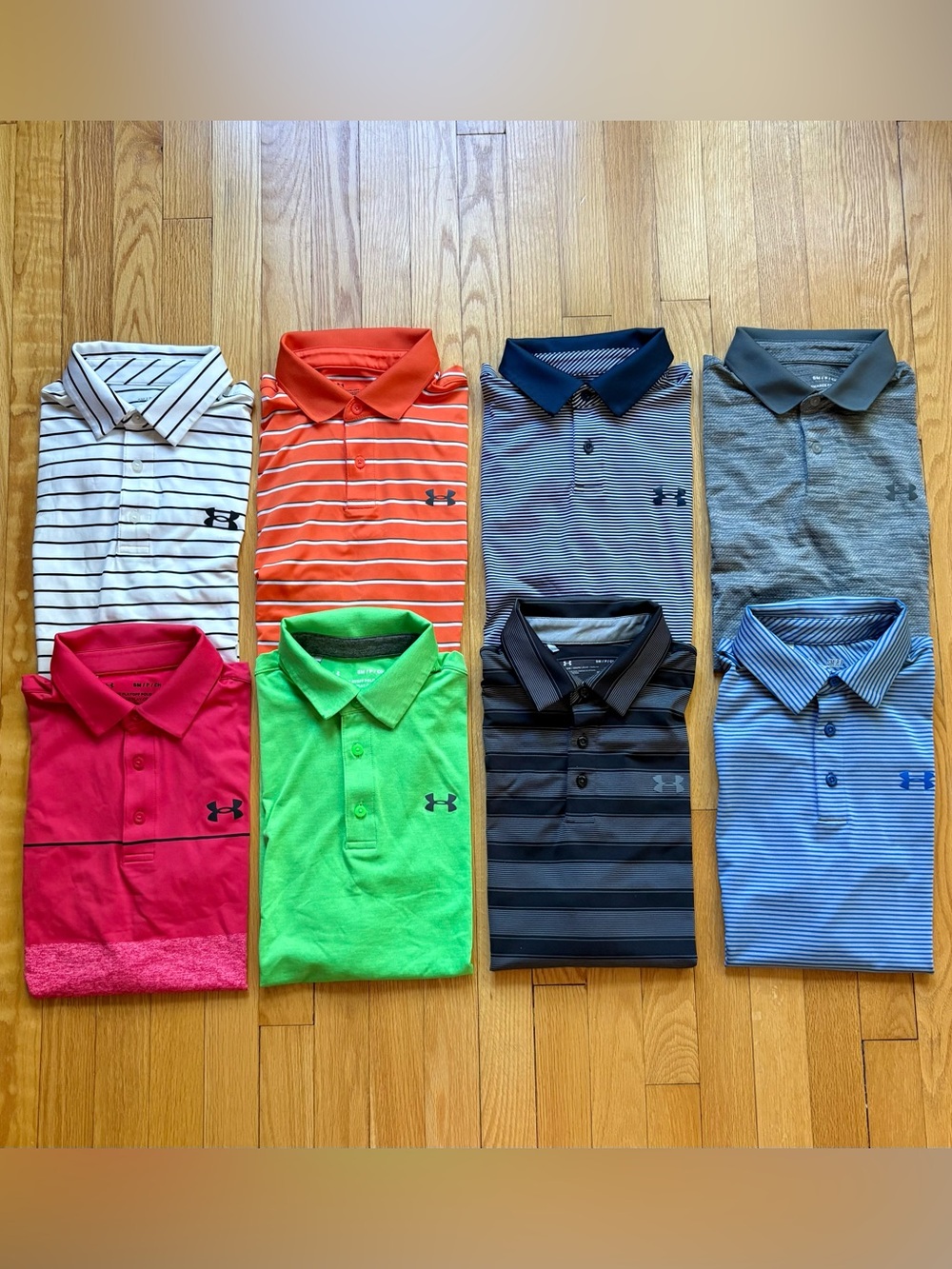 Lot 8 Under Armour Men's Short Sleeve Polo Shirts Golf Loose Small Multicolor